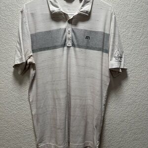 Travis Mathew White and Gray Polo Shirt